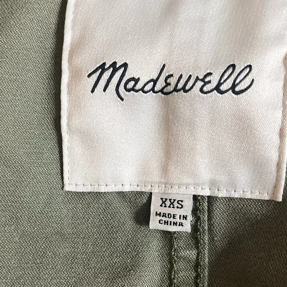 **Madewell "Passage Jacket" | XXS | Army Surplus Green | Cinch Waist | Pockets** - Picture 9 of 12